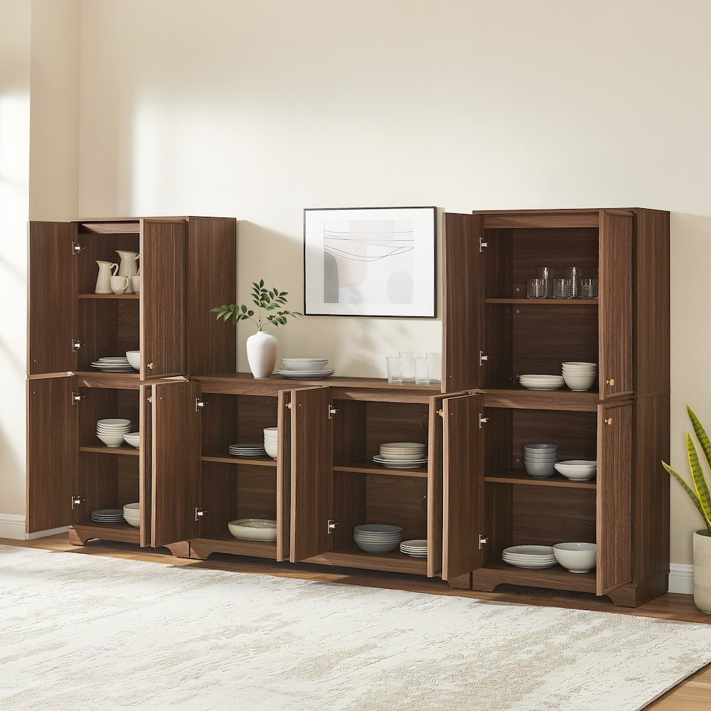 Naomi 3-Piece Sideboard And Pantry Set - Sideboard & 2 Pantries