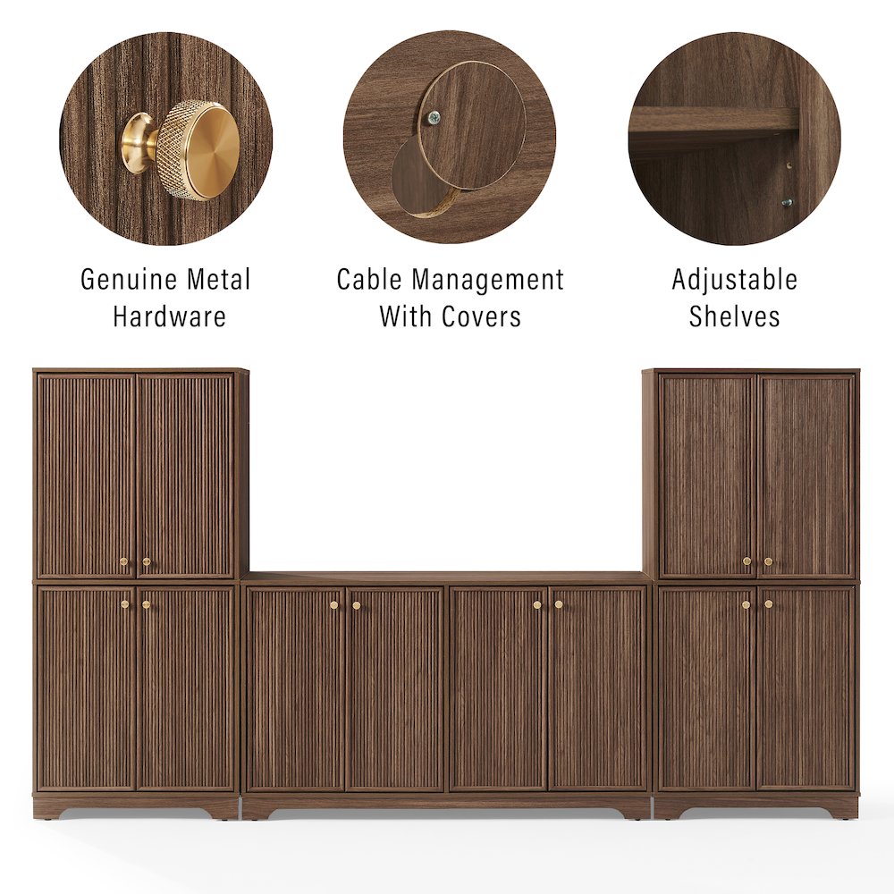 Naomi 3-Piece Sideboard And Pantry Set - Sideboard & 2 Pantries