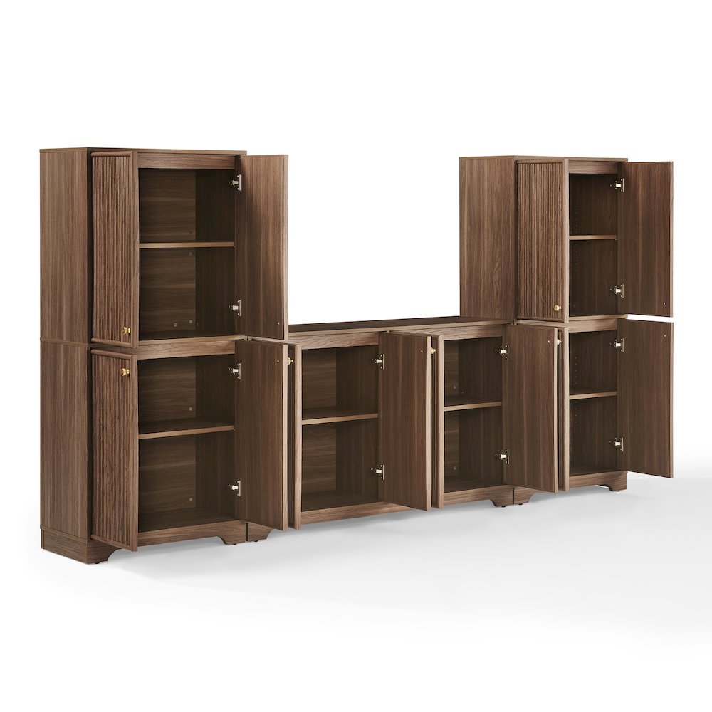 Naomi 3-Piece Sideboard And Pantry Set - Sideboard & 2 Pantries
