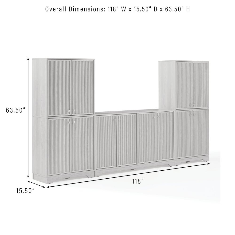 Naomi 3-Piece Sideboard And Pantry Set - Sideboard & 2 Pantries