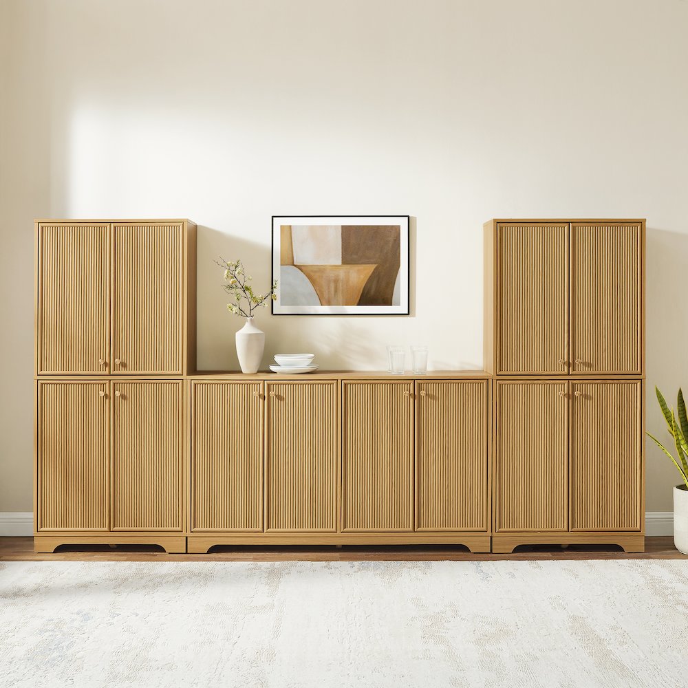 Naomi 3-Piece Sideboard And Pantry Set - Sideboard & 2 Pantries