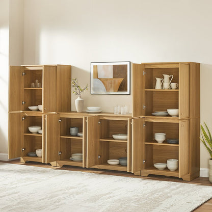 Naomi 3-Piece Sideboard And Pantry Set - Sideboard & 2 Pantries