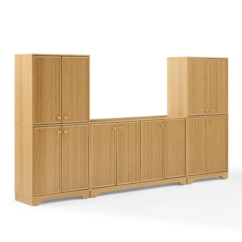 Naomi 3-Piece Sideboard And Pantry Set - Sideboard & 2 Pantries