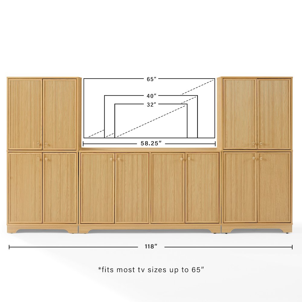 Naomi 3-Piece Entertainment Center - Sideboard & 2 Pantries