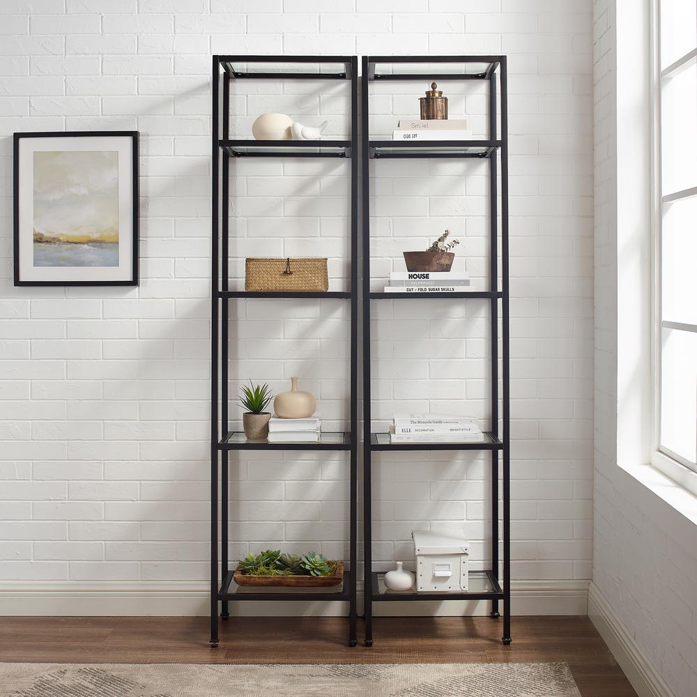Aimee 2-Piece Etagere Bookcase Set - 2 Narrow Etageres