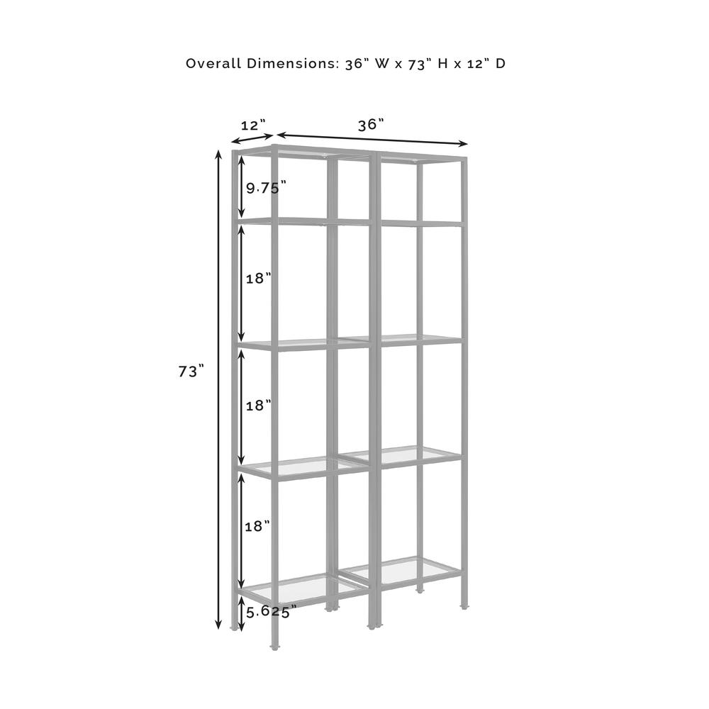 Aimee 2-Piece Etagere Bookcase Set - 2 Narrow Etageres