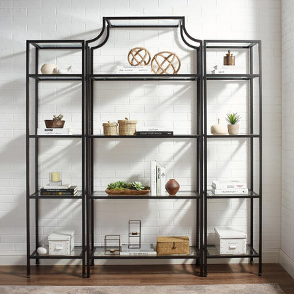 Aimee 3-Piece Etagere Bookcase Set - Large Etagere & 2 Narrow Etageres