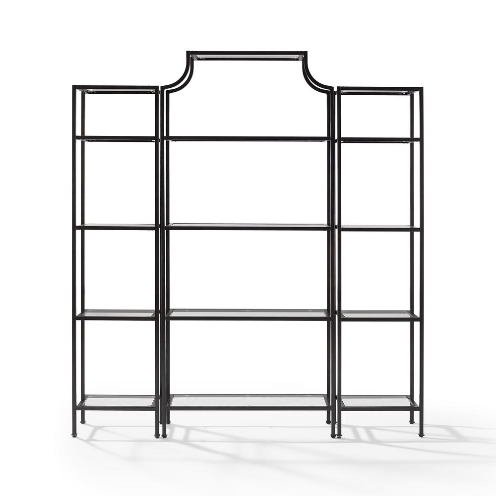 Aimee 3-Piece Etagere Bookcase Set - Large Etagere & 2 Narrow Etageres