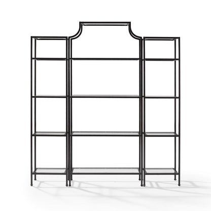 Aimee 3-Piece Etagere Bookcase Set - Large Etagere & 2 Narrow Etageres