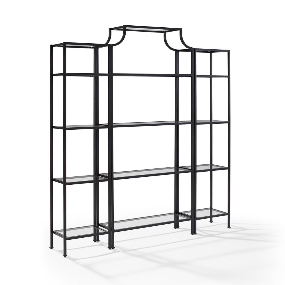 Aimee 3-Piece Etagere Bookcase Set - Large Etagere & 2 Narrow Etageres