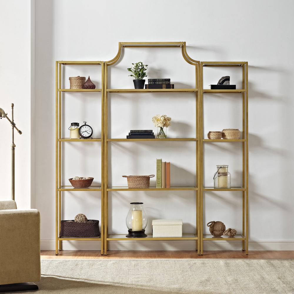 Aimee 3-Piece Etagere Bookcase Set - Large Etagere & 2 Narrow Etageres
