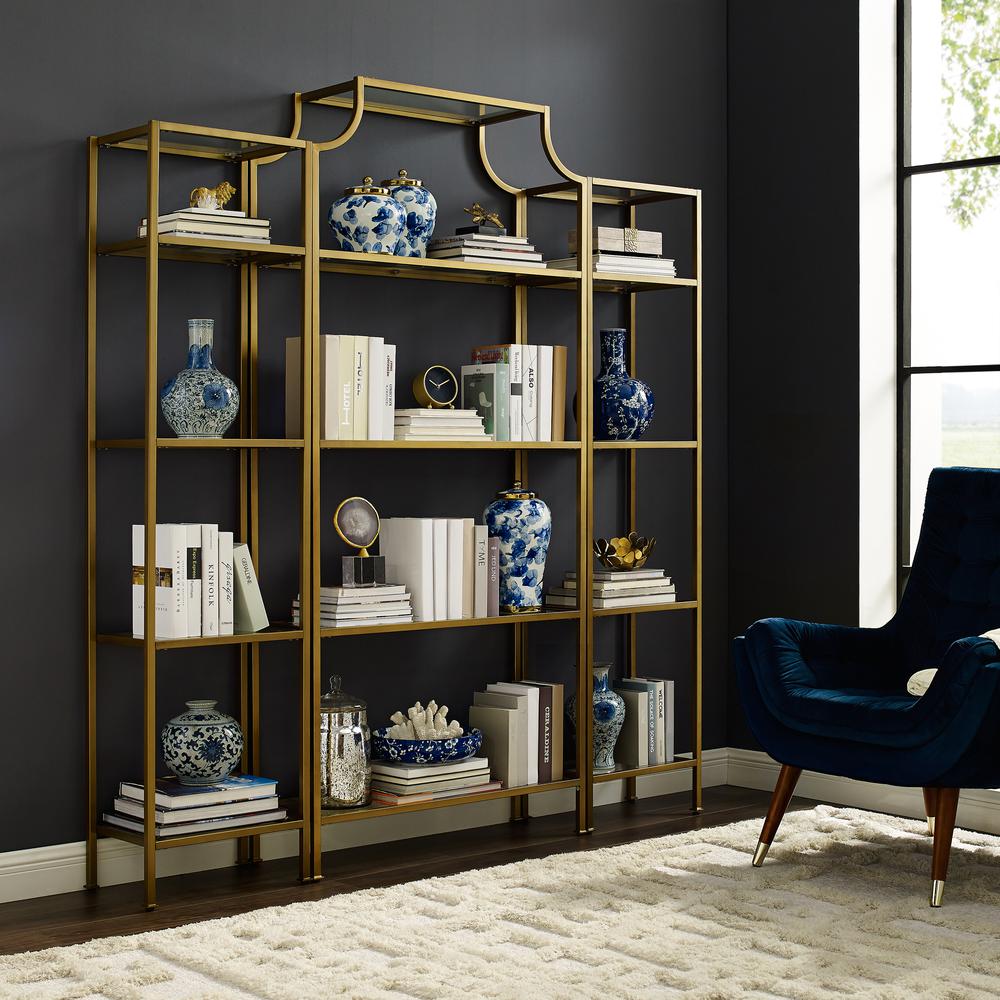 Aimee 3-Piece Etagere Bookcase Set - Large Etagere & 2 Narrow Etageres