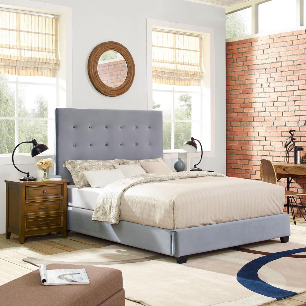 Reston Upholstered King Bed - Headboard, Footboard, Rails