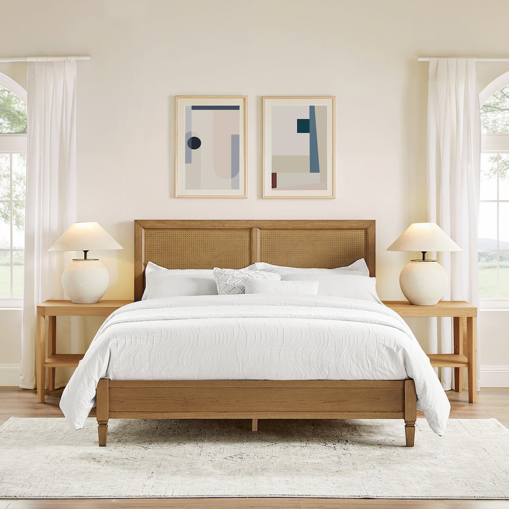 Katia Queen Bed Driftwood - Headboard, Footboard, And Side Rails