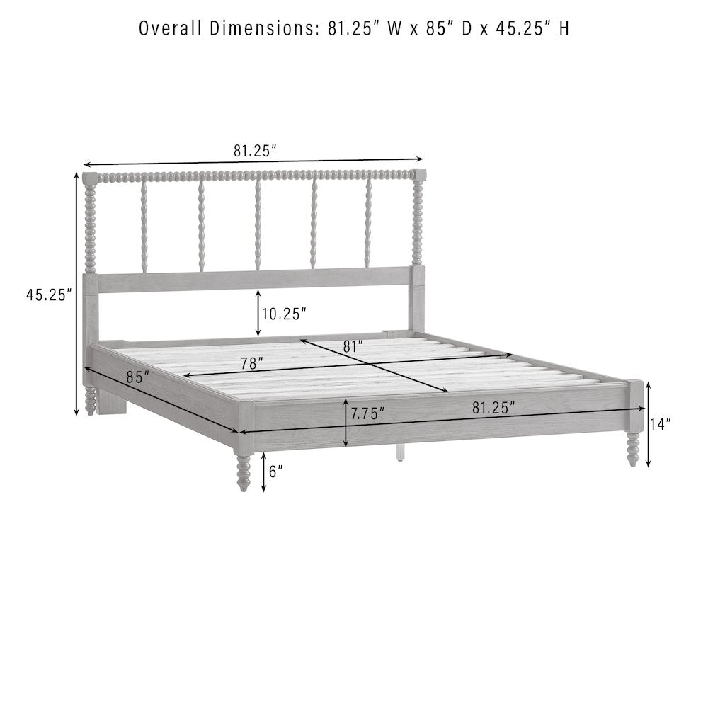 Lucille King Bed Brown - Headboard, Footboard, And Side Rails