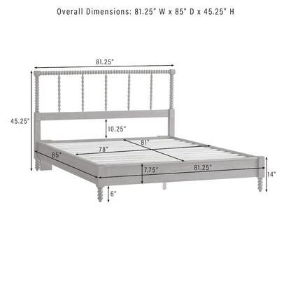 Lucille King Bed Brown - Headboard, Footboard, And Side Rails