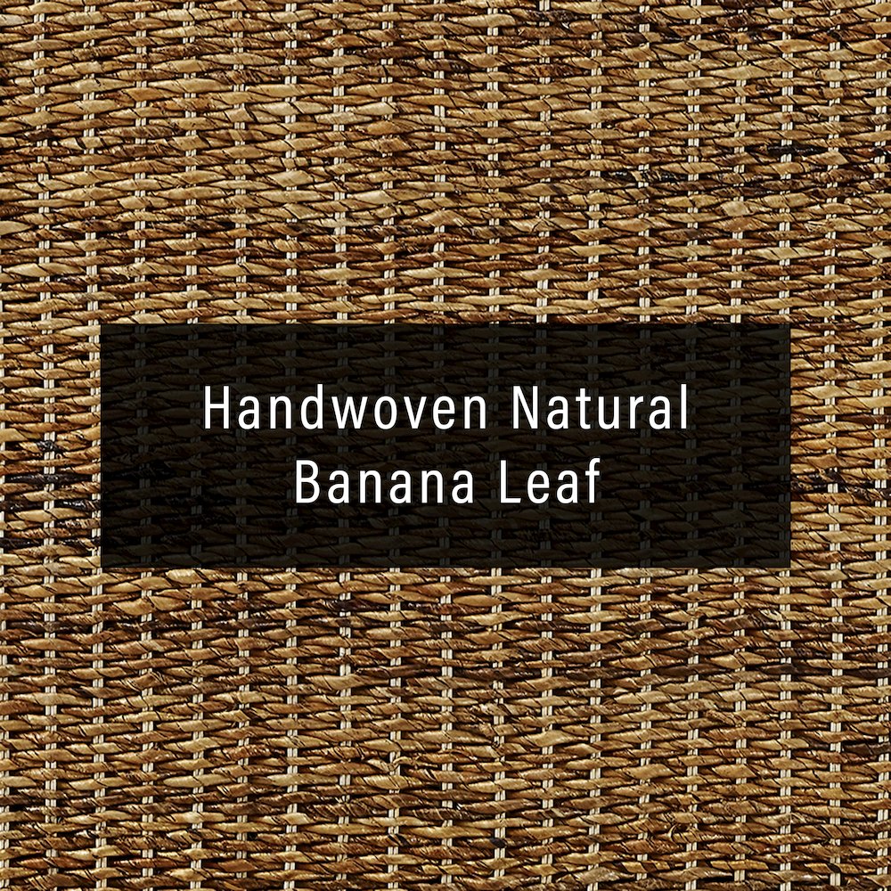 Serena Rattan Full Bed Banana Leaf - Headboard, Footboard, Side Rails, & Slats