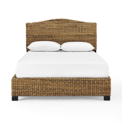 Serena Rattan Full Bed Banana Leaf - Headboard, Footboard, Side Rails, & Slats