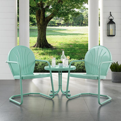 Griffith 3Pc Retro Outdoor Chair Set - Side Table & 2 Chairs