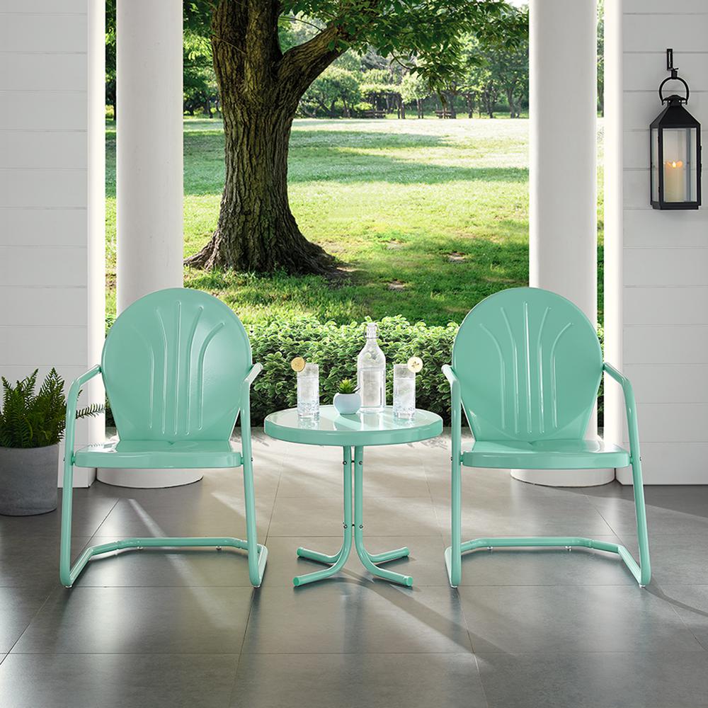 Griffith 3Pc Retro Outdoor Chair Set - Side Table & 2 Chairs