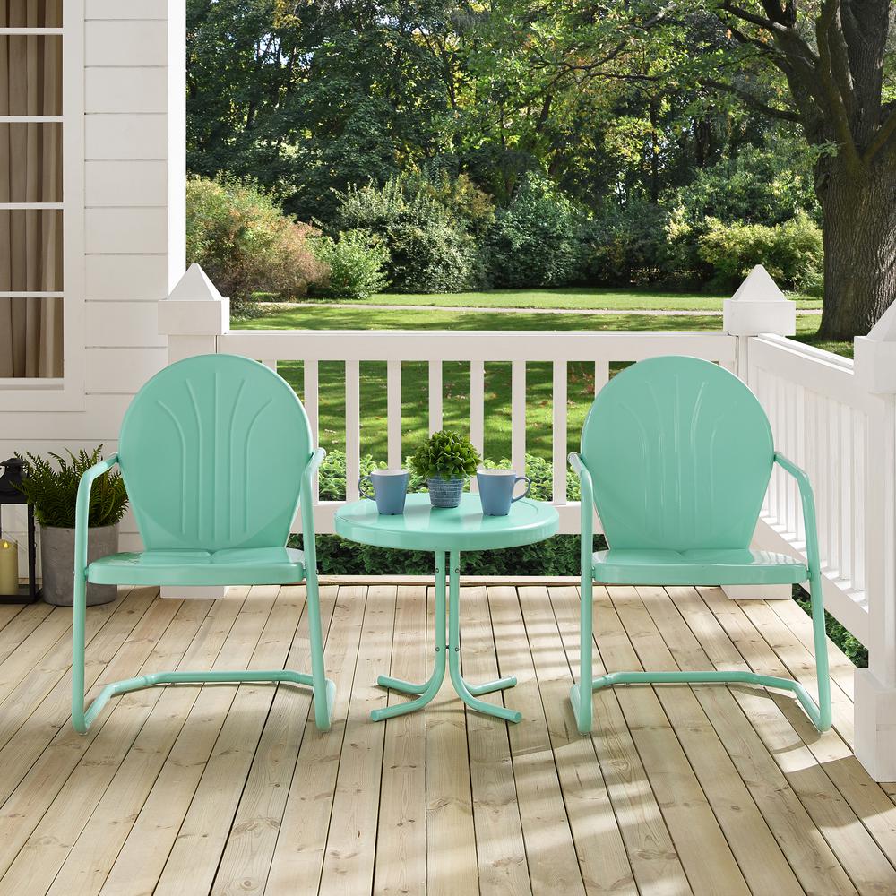 Griffith 3Pc Retro Outdoor Chair Set - Side Table & 2 Chairs