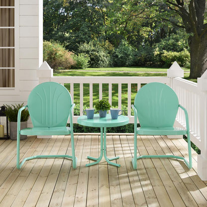 Griffith 3Pc Retro Outdoor Chair Set - Side Table & 2 Chairs