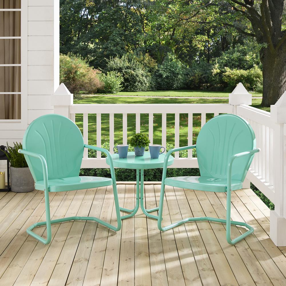 Griffith 3Pc Retro Outdoor Chair Set - Side Table & 2 Chairs