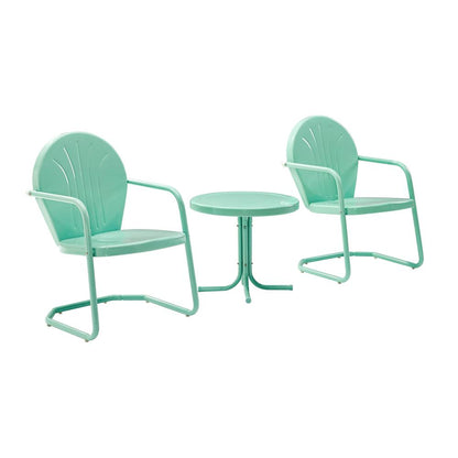 Griffith 3Pc Retro Outdoor Chair Set - Side Table & 2 Chairs