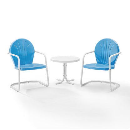 Griffith 3Pc Retro Outdoor Chair Set - Side Table & 2 Chairs