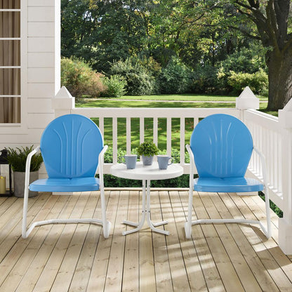 Griffith 3Pc Retro Outdoor Chair Set - Side Table & 2 Chairs