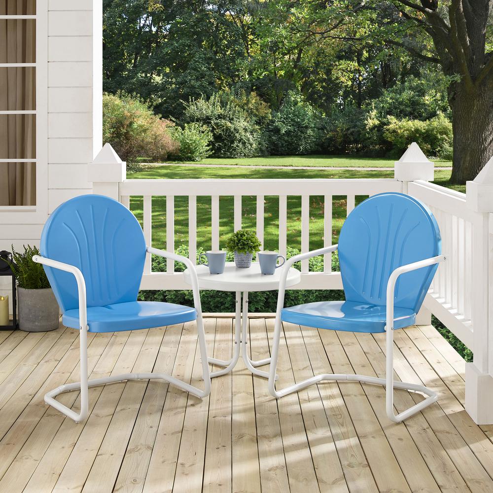 Griffith 3Pc Retro Outdoor Chair Set - Side Table & 2 Chairs