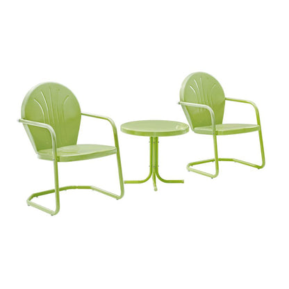 Griffith 3Pc Retro Outdoor Chair Set - Side Table & 2 Chairs