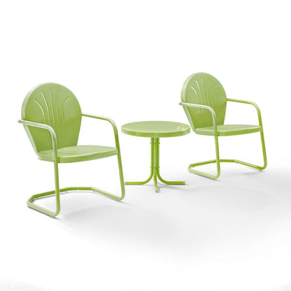 Griffith 3Pc Retro Outdoor Chair Set - Side Table & 2 Chairs