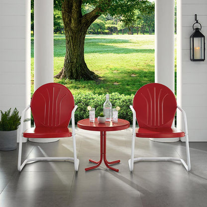 Griffith 3Pc Retro Outdoor Chair Set - Side Table & 2 Chairs