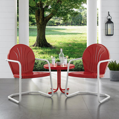 Griffith 3Pc Retro Outdoor Chair Set - Side Table & 2 Chairs