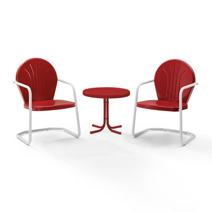 Griffith 3Pc Retro Outdoor Chair Set - Side Table & 2 Chairs
