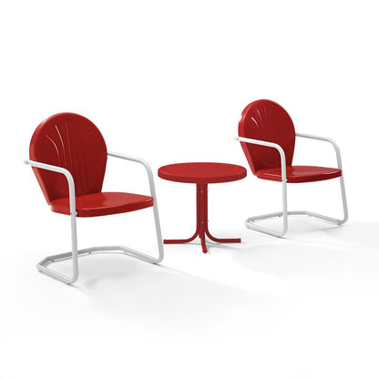 Griffith 3Pc Retro Outdoor Chair Set - Side Table & 2 Chairs