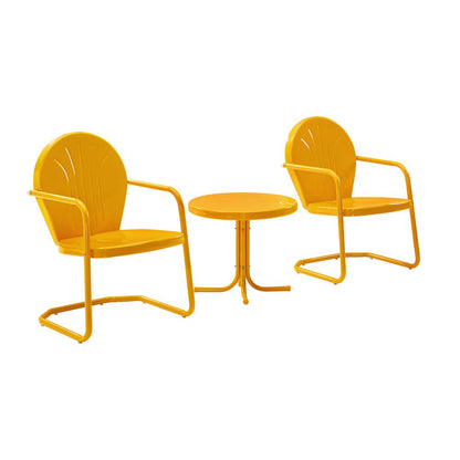 Griffith 3Pc Retro Outdoor Chair Set - Side Table & 2 Chairs