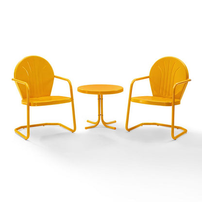 Griffith 3Pc Retro Outdoor Chair Set - Side Table & 2 Chairs