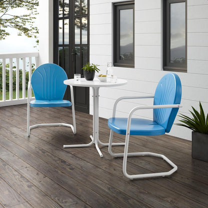 Griffith 3Pc Retro Outdoor Bistro Set - Bistro Table & 2 Chairs