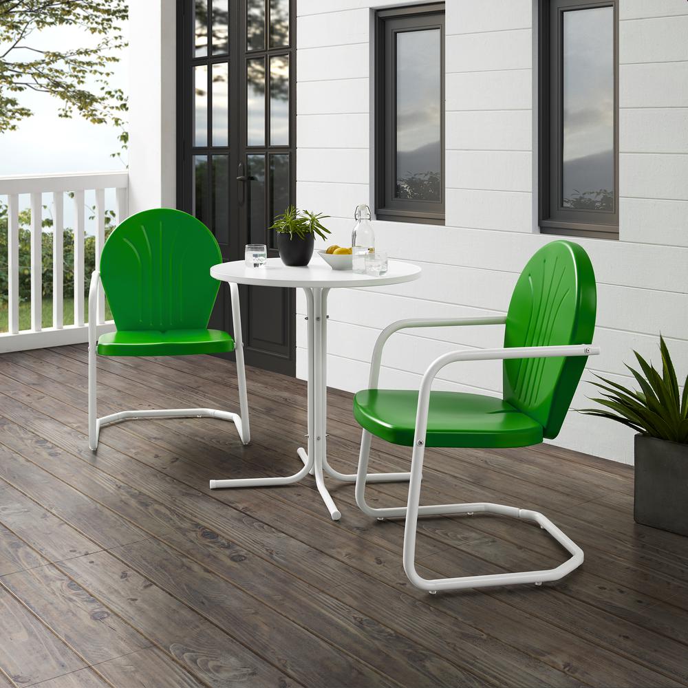 Griffith 3Pc Retro Outdoor Bistro Set - Bistro Table & 2 Chairs