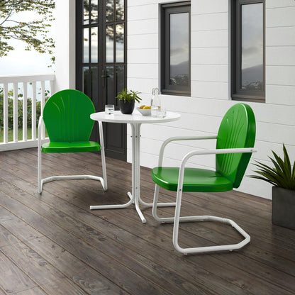 Griffith 3Pc Retro Outdoor Bistro Set - Bistro Table & 2 Chairs