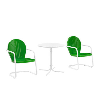 Griffith 3Pc Retro Outdoor Bistro Set - Bistro Table & 2 Chairs