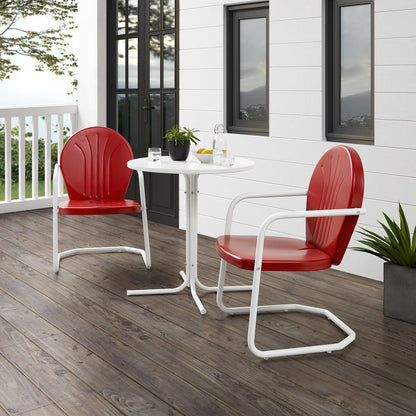 Griffith 3Pc Retro Outdoor Bistro Set - Bistro Table & 2 Chairs
