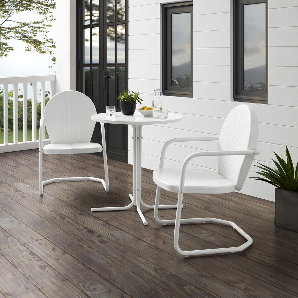 Griffith 3Pc Retro Outdoor Bistro Set - Bistro Table & 2 Chairs