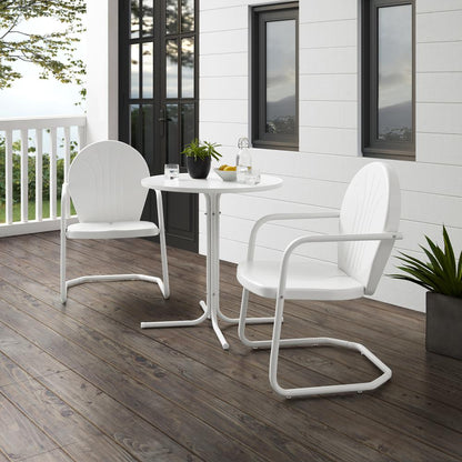 Griffith 3Pc Retro Outdoor Bistro Set - Bistro Table & 2 Chairs