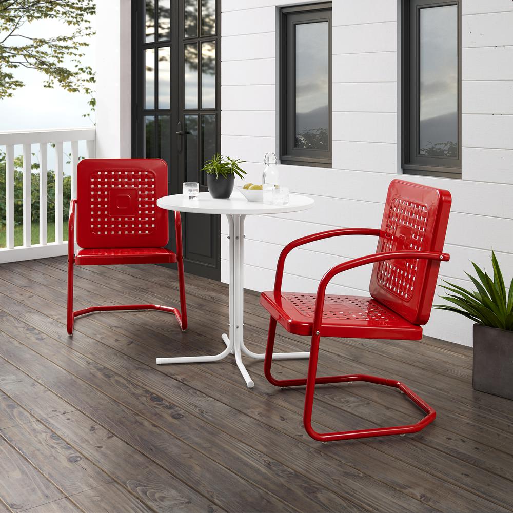 Bates 3Pc Retro Outdoor Bistro Set - Bistro Table & 2 Armchairs