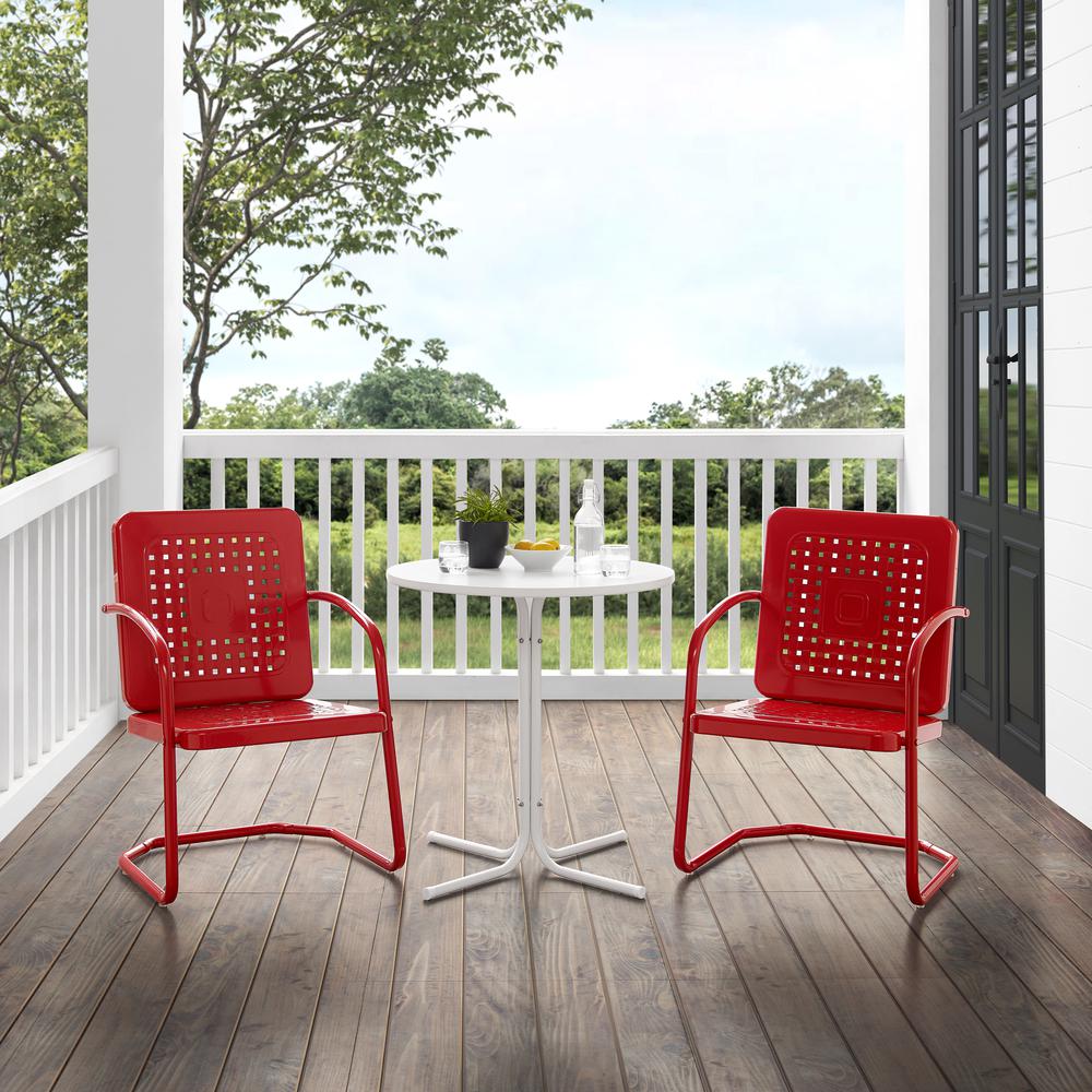 Bates 3Pc Retro Outdoor Bistro Set - Bistro Table & 2 Armchairs
