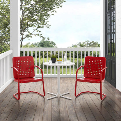 Bates 3Pc Retro Outdoor Bistro Set - Bistro Table & 2 Armchairs