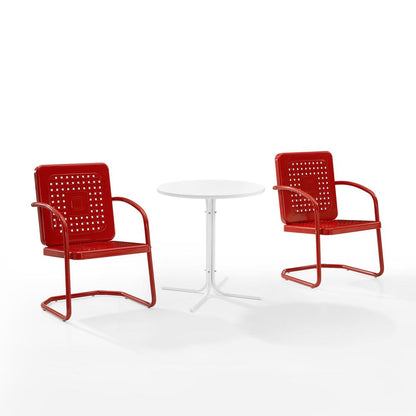 Bates 3Pc Retro Outdoor Bistro Set - Bistro Table & 2 Armchairs